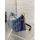 Replica Dior Diorstar Hobo Bag with Chain Blue Denim Oblique Jacquard Replica Dior Diorstar Hobo Bag with Chain Blue Denim Oblique Jacquard