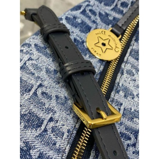 Replica Dior Diorstar Hobo Bag with Chain Blue Denim Oblique Jacquard Replica Dior Diorstar Hobo Bag with Chain Blue Denim Oblique Jacquard