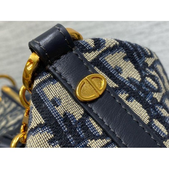 Replica Dior Diorstar Hobo Bag with Chain Blue Oblique Jacquard Fake Dior Diorstar Hobo Bag with Chain Blue Oblique Jacquard Replica