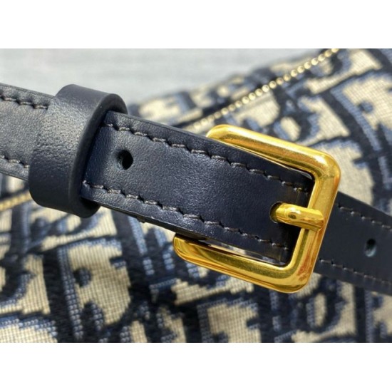 Replica Dior Diorstar Hobo Bag with Chain Blue Oblique Jacquard Fake Dior Diorstar Hobo Bag with Chain Blue Oblique Jacquard Replica