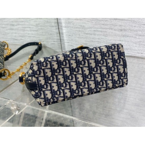 Replica Dior Diorstar Hobo Bag with Chain Blue Oblique Jacquard Fake Dior Diorstar Hobo Bag with Chain Blue Oblique Jacquard Replica