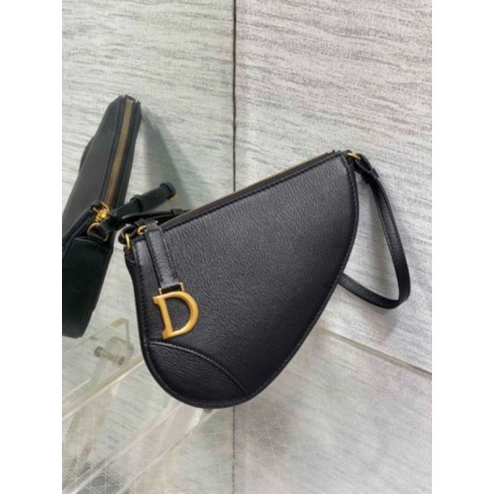Replica Dior Saddle Rodeo Pouch Black Goatskin Replica Dior Saddle Rodeo Pouch Black Goatskin
