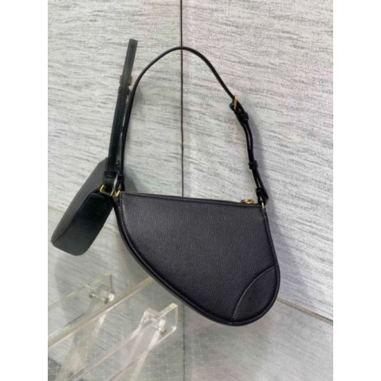 Replica Dior Saddle Rodeo Pouch Black Goatskin Replica Dior Saddle Rodeo Pouch Black Goatskin