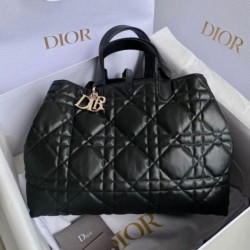 Replica Dior Toujours Large Bag Black Macrocannage Calfskin