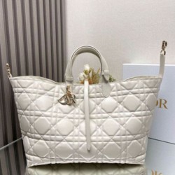 Replica Dior Toujours Large Bag White Macrocannage Calfskin