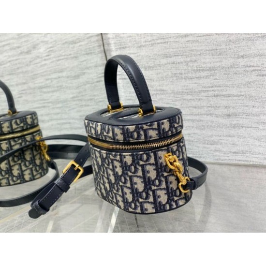 Replica Dior Small CD Signature Vanity Case Blue Oblique Jacquard Fake Dior Small CD Signature Vanity Case Blue Oblique Jacquard Replica