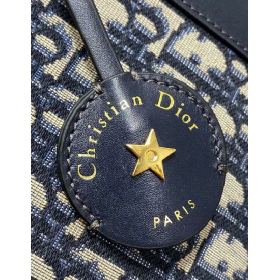 Replica Dior D-Vibe Bowling Medium Bag Blue Oblique Jacquard Replica Dior D-Vibe Bowling Medium Bag Blue Oblique Jacquard