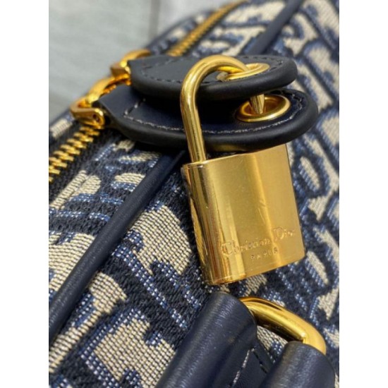 Replica Dior D-Vibe Bowling Medium Bag Blue Oblique Jacquard Replica Dior D-Vibe Bowling Medium Bag Blue Oblique Jacquard
