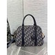 Fake Dior D-Vibe Bowling Large Bag Blue Oblique Jacquard Replica Replica Dior D-Vibe Bowling Large Bag Blue Oblique Jacquard