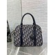 Fake Dior D-Vibe Bowling Large Bag Blue Oblique Jacquard Replica Replica Dior D-Vibe Bowling Large Bag Blue Oblique Jacquard