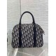 Fake Dior D-Vibe Bowling Large Bag Blue Oblique Jacquard Replica Replica Dior D-Vibe Bowling Large Bag Blue Oblique Jacquard