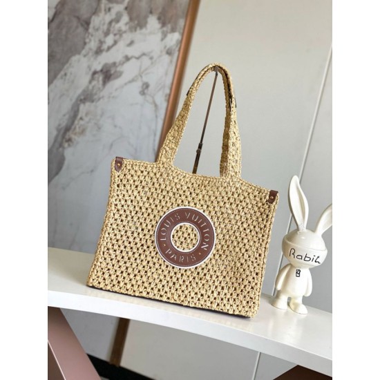 Replica Louis Vuitton OnTheGo MM Bag Natural Raffia M24723 Fake Louis Vuitton OnTheGo MM Bag Natural Raffia M24723 Replica