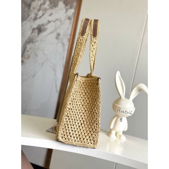 Replica Louis Vuitton OnTheGo MM Bag Natural Raffia M24723 Fake Louis Vuitton OnTheGo MM Bag Natural Raffia M24723 Replica