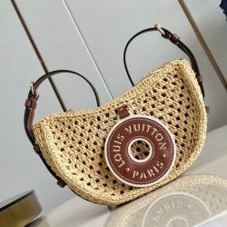 Replica Louis Vuitton Croissant MM Bag Natural Raffia M24811
