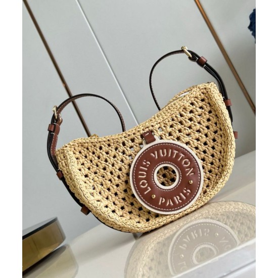 Replica Louis Vuitton Croissant MM Bag Natural Raffia M24811 Replica Louis Vuitton Croissant MM Bag Natural Raffia M24811