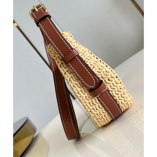 Replica Louis Vuitton Croissant MM Bag Natural Raffia M24811 Replica Louis Vuitton Croissant MM Bag Natural Raffia M24811