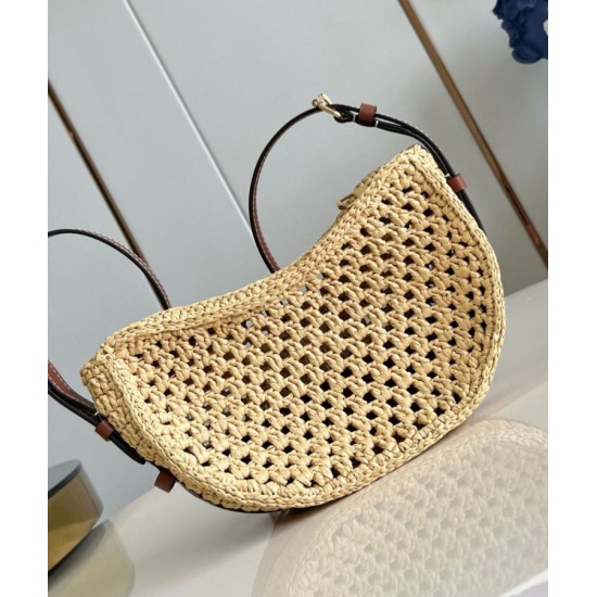 Replica Louis Vuitton Croissant MM Bag Natural Raffia M24811 Replica Louis Vuitton Croissant MM Bag Natural Raffia M24811