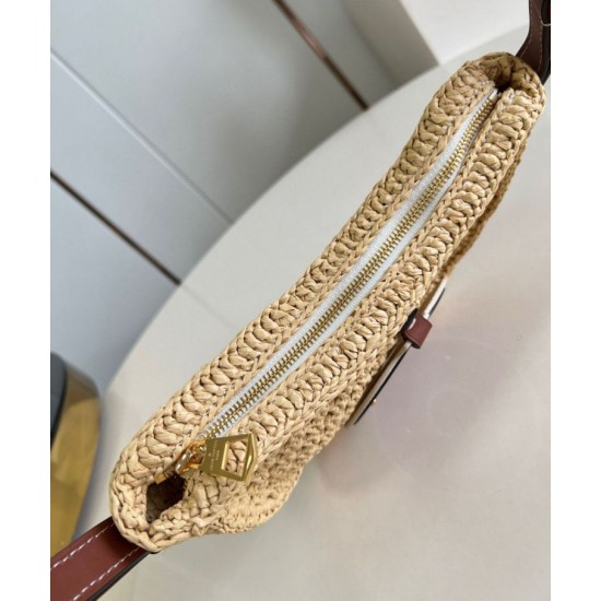 Replica Louis Vuitton Croissant MM Bag Natural Raffia M24811 Replica Louis Vuitton Croissant MM Bag Natural Raffia M24811