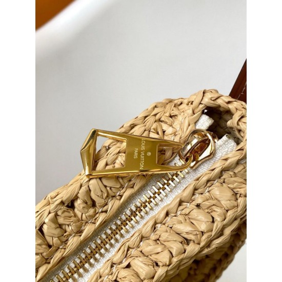 Replica Louis Vuitton Croissant MM Bag Natural Raffia M24811 Replica Louis Vuitton Croissant MM Bag Natural Raffia M24811