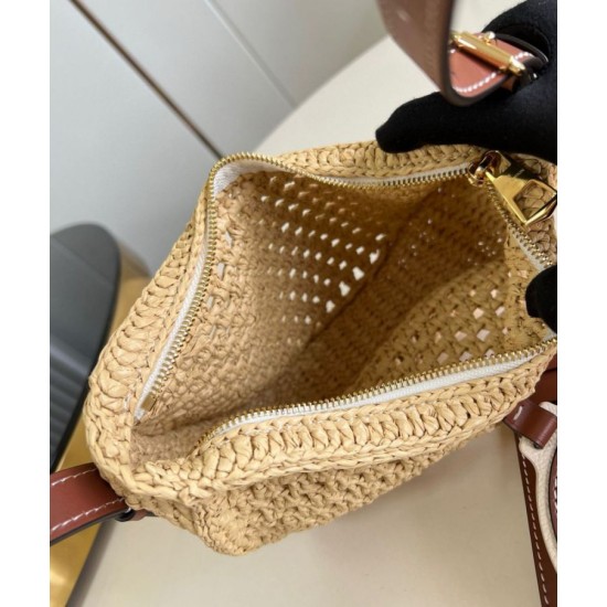 Replica Louis Vuitton Croissant MM Bag Natural Raffia M24811 Replica Louis Vuitton Croissant MM Bag Natural Raffia M24811