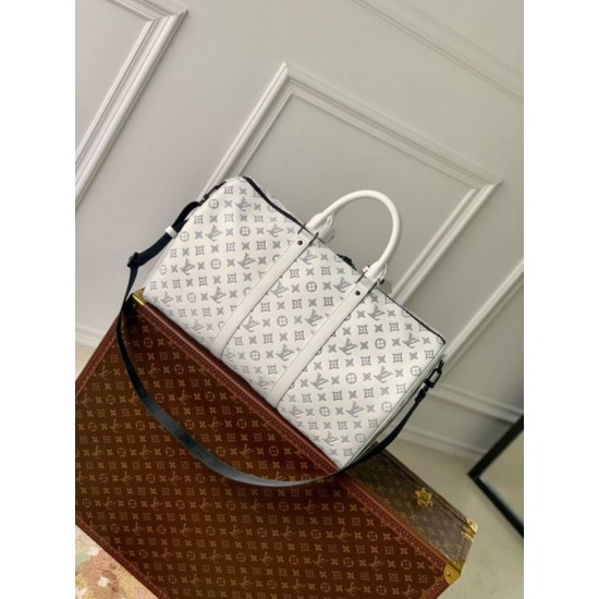 Replica Louis Vuitton Keepall Bandouliere 50 Bag Monogram Shadow M24954