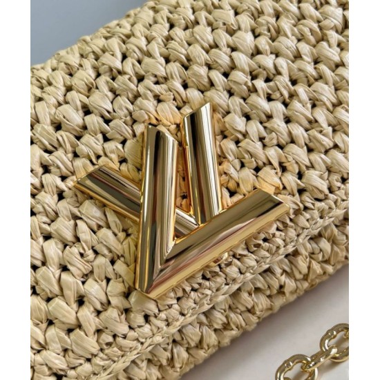 Replica Louis Vuitton Twist West Bag Natural Raffia M25030 Replica Louis Vuitton Twist West Bag Natural Raffia M25030