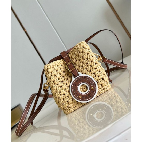 Fake Louis Vuitton Noe Purse Bag Natural Raffia M83521 Replica Replica Louis Vuitton Noe Purse Bag Natural Raffia M83521