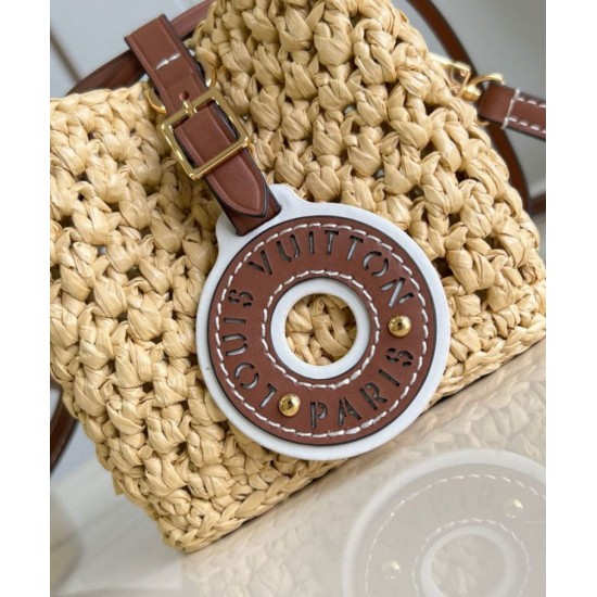 Fake Louis Vuitton Noe Purse Bag Natural Raffia M83521 Replica Replica Louis Vuitton Noe Purse Bag Natural Raffia M83521