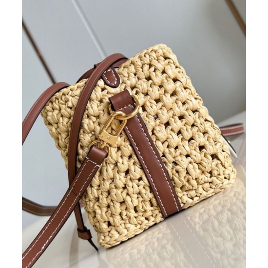 Fake Louis Vuitton Noe Purse Bag Natural Raffia M83521 Replica Replica Louis Vuitton Noe Purse Bag Natural Raffia M83521