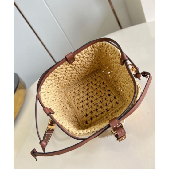 Fake Louis Vuitton Noe Purse Bag Natural Raffia M83521 Replica Replica Louis Vuitton Noe Purse Bag Natural Raffia M83521