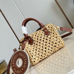 Fake Louis Vuitton Nano Speedy Bag Natural Raffia M83525 Replica