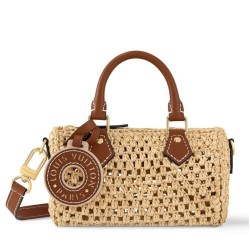 Fake Louis Vuitton Nano Speedy Bag Natural Raffia M83525 Replica