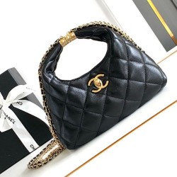 Replica Chanel Chain Hobo Bag Black AS4966