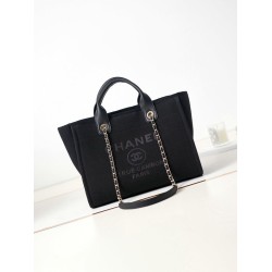 Replica Chanel Deauville Small Shopping Tote Bag AS3257 Black