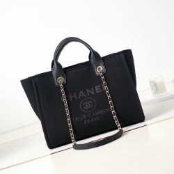 Replica Chanel Deauville Small Shopping Tote Bag AS3257 Black