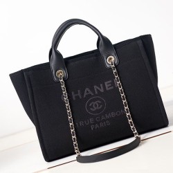 Replica Chanel Deauville Small Shopping Tote Bag AS3257 Black