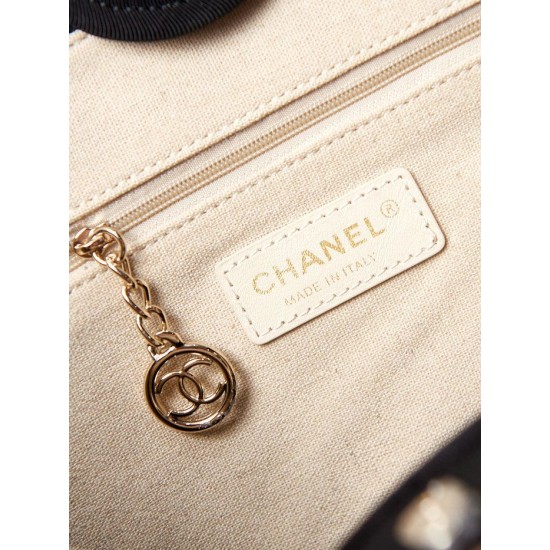 Replica Chanel Deauville Small Shopping Tote Bag AS3257 Black