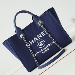 Replica Chanel Deauville Small Shopping Tote Bag AS3257 Blue