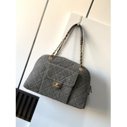 Fake Chanel Denim Maxi Bowling Bag AS4812 Replica
