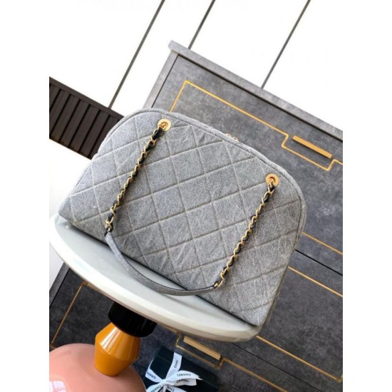 Fake Chanel Denim Maxi Bowling Bag AS4812 Replica