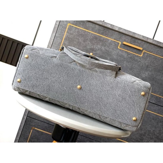 Fake Chanel Denim Maxi Bowling Bag AS4812 Replica