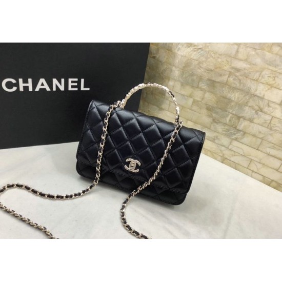Replica Chanel Flap shoulder with Handle Black AP3574