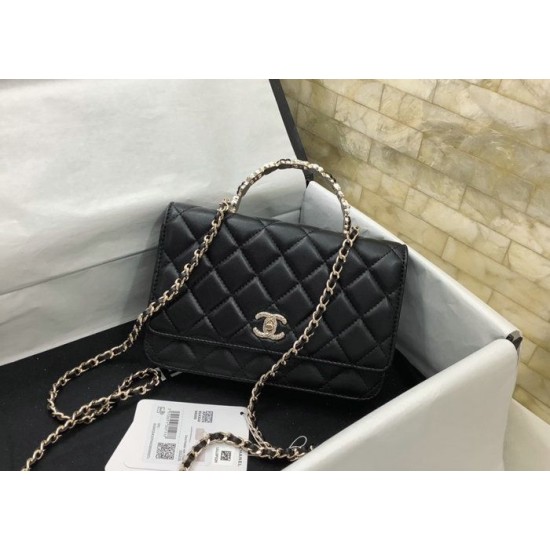 Replica Chanel Flap shoulder with Handle Black AP3574