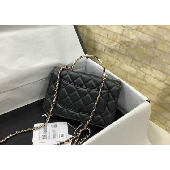 Replica Chanel Flap shoulder with Handle Black AP3574
