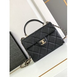 Replica Chanel Grain Calfskin Shoulder Bag Black AS47111
