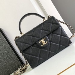 Replica Chanel Grain Calfskin Shoulder Bag Black AS47111