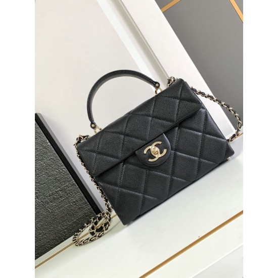Replica Chanel Grain Calfskin Shoulder Bag Black AS47111