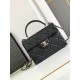 Replica Chanel Grain Calfskin Shoulder Bag Black AS47111