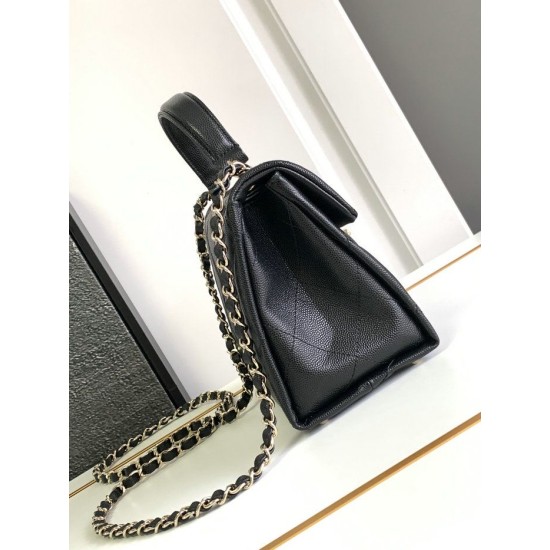 Replica Chanel Grain Calfskin Shoulder Bag Black AS47111