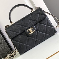Replica Chanel Grain Calfskin Shoulder Bag Black AS47111